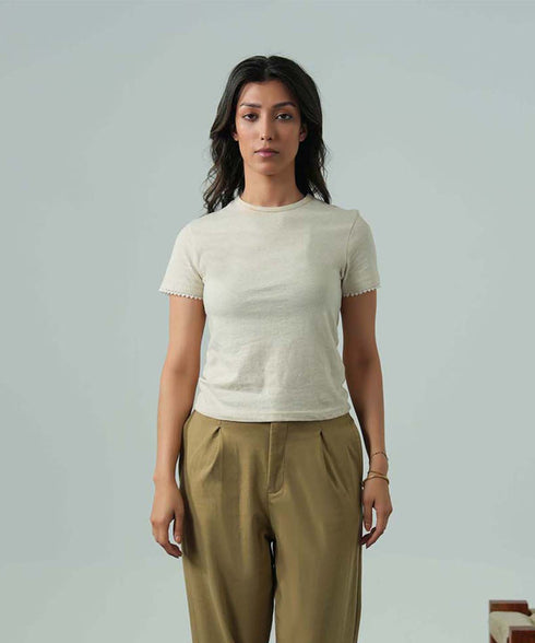 Women's Linen Lace Tee