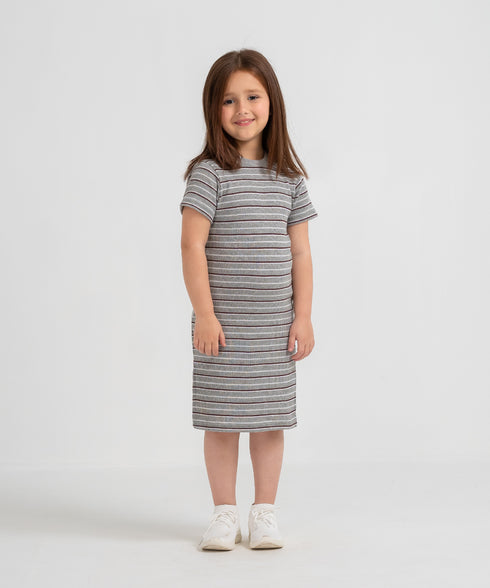 Girls' Striped T-Shirt Dress