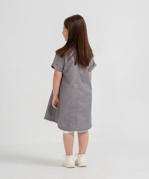Girls' Twill Button Down Dress