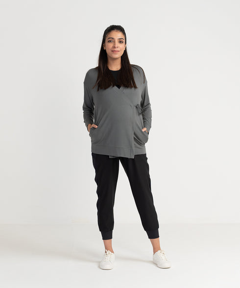 Women's Maternity/Nursing Wrap Cardigan