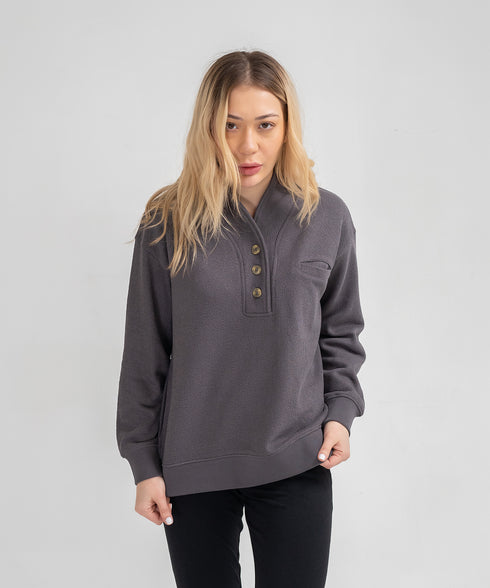 Women's Terry Pocket Henley