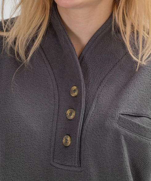 Women's Terry Pocket Henley