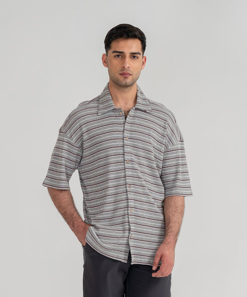 Men's Waffle Striped Shirt