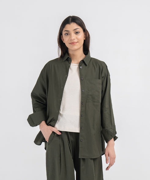 Women's Twill Button Down Shirt