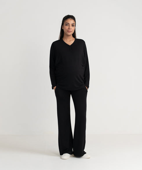 Women's Henley Maternity/Nursing Top