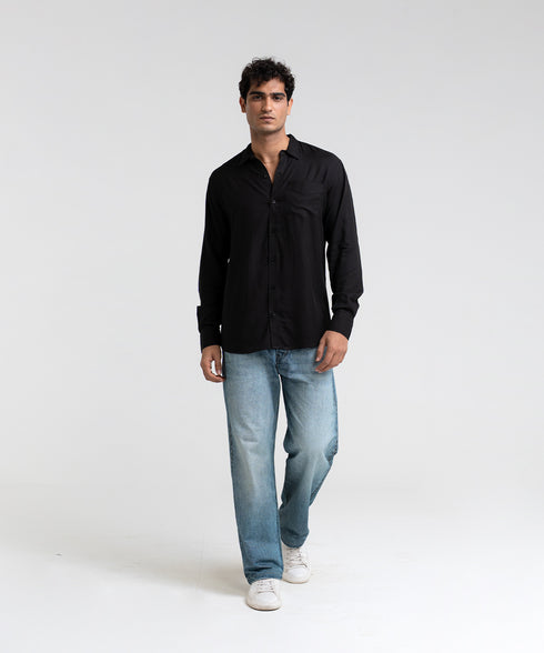 Men's Viscose Twill Button Down Shirt