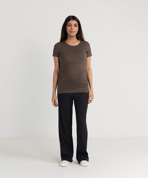 Women's Maternity/Nursing Zipper Tee