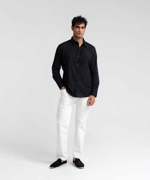 Men's Pin Tucks Button Down Shirt