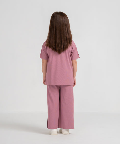 Girls' Ribbed Slit Tee