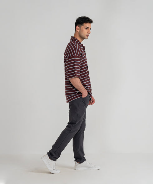 Men's Waffle Striped Shirt