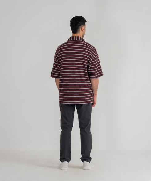 Men's Waffle Striped Shirt