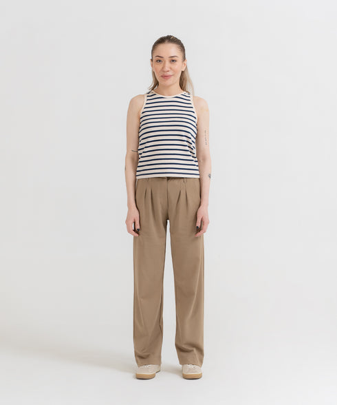 Women's Striped Cropped Tank Top