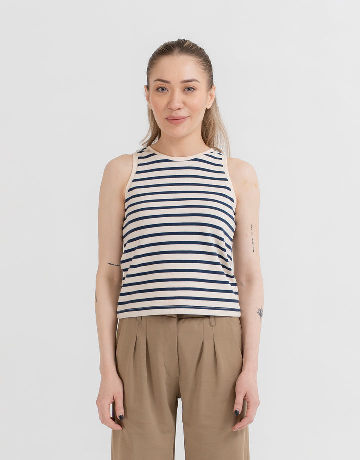 Women's Striped Cropped Tank Top