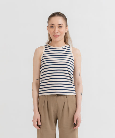 Women's Striped Cropped Tank Top