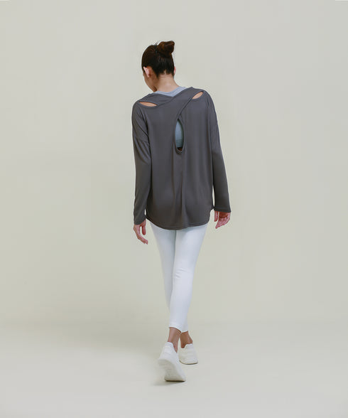 Women's B-Fit Cross Hollow Back Tee