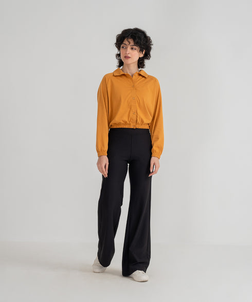Women's Cropped Collared Shirt