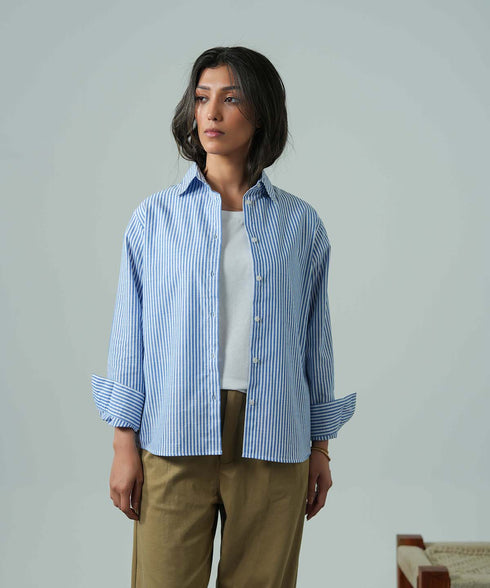 Women's Striped Button Down Shirt