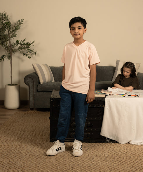 Boys' Melange Raw Edges Tee