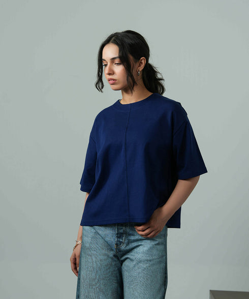 Women's Contrast Stitch Boxy Tee