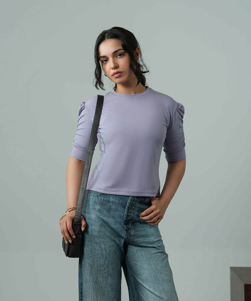 Women's Gathered Sleeve Top