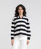 Women's Striped Long Sleeve Polo