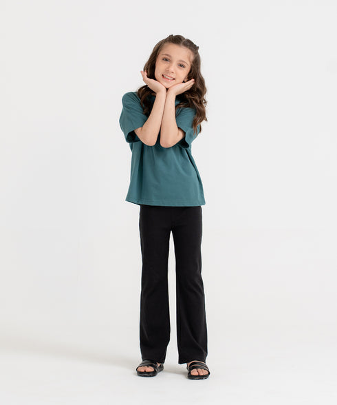 Girls' Rib Bootcut Pants