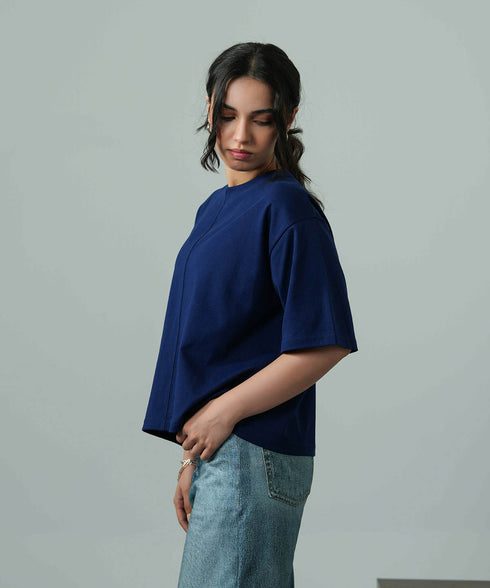 Women's Contrast Stitch Boxy Tee