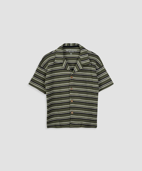 Boys' Waffle Striped Shirt