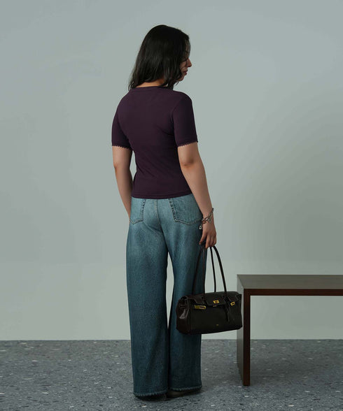 Women's Modal Rib Lace Tee