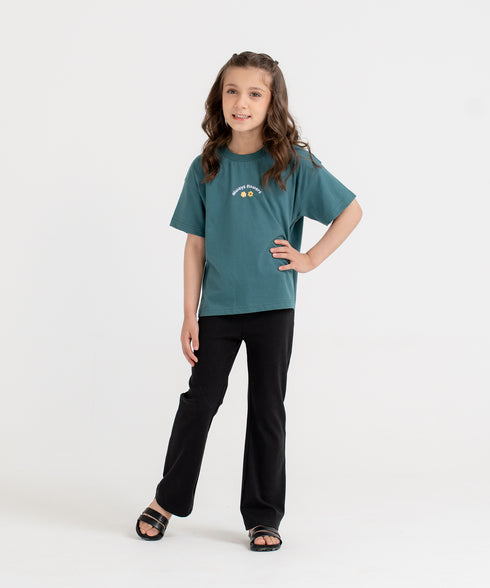 Girls' Rib Bootcut Pants