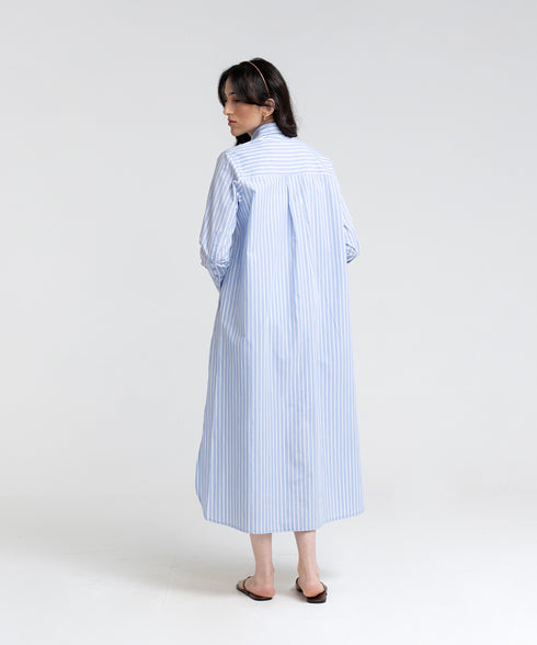 Women's Striped Pocket Shirt Dress