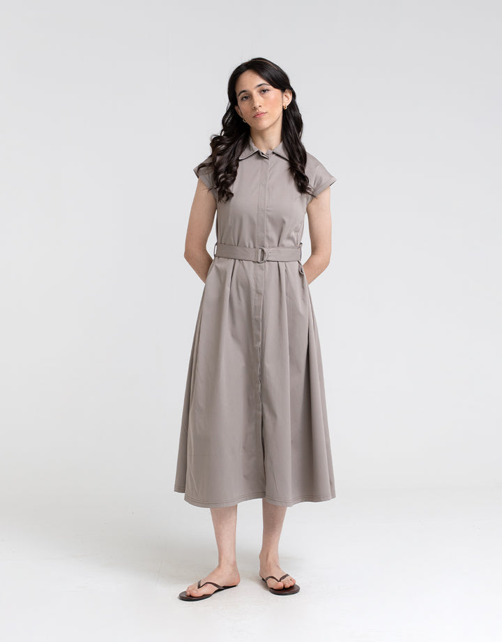 Women's Collared Pleated Dress