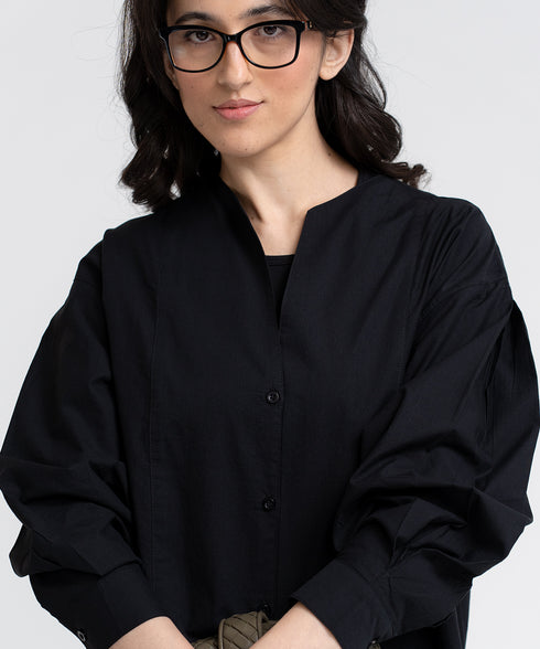 Women's Pleated Sleeve Shirt