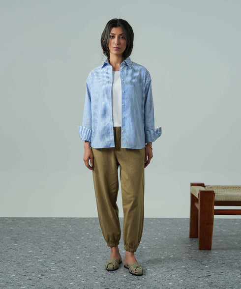 Women's Striped Button Down Shirt