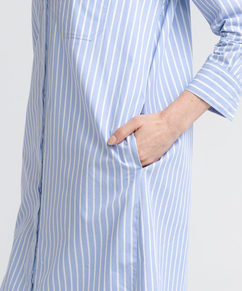 Women's Striped Pocket Shirt Dress