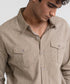 Men's Linen Cargo Pocket Shirt