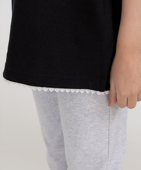 Girls' Rib Lace Tee