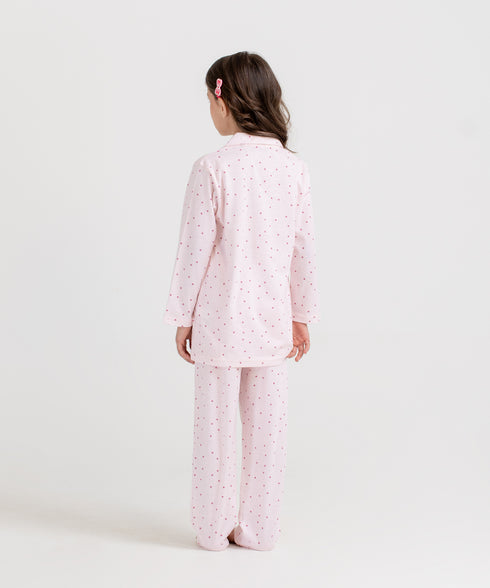 Girls' Printed Button Down Pajama Set
