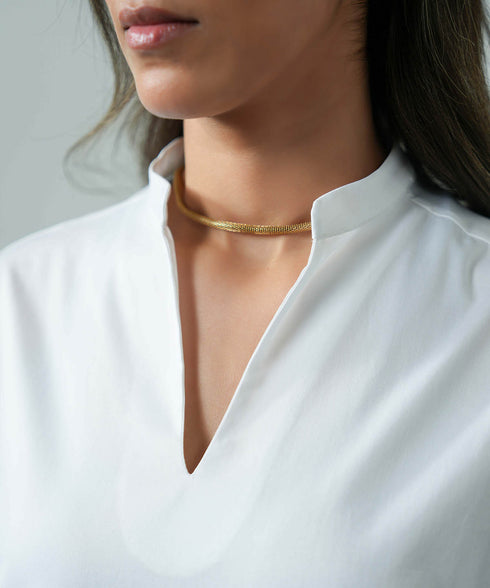 Women's Band Collar Tunic