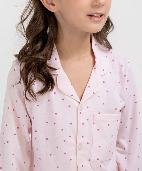 Girls' Printed Button Down Pajama Set