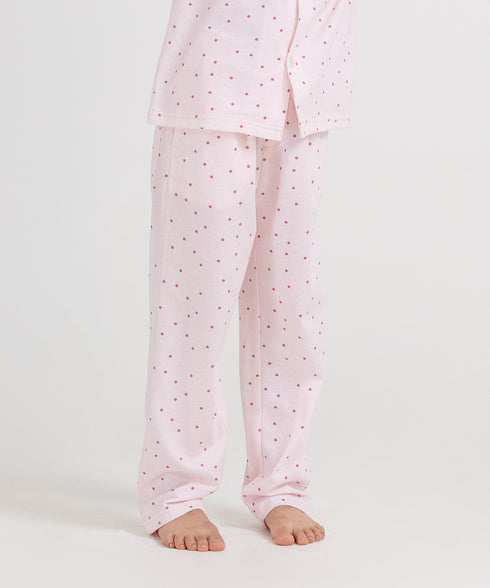 Girls' Printed Button Down Pajama Set