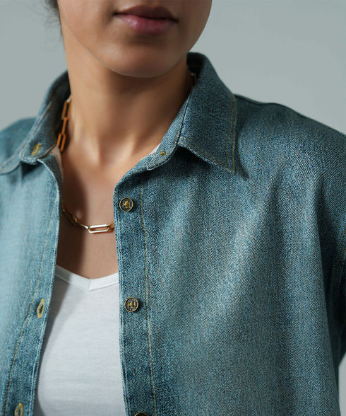 Women's Denim Terry Shirt