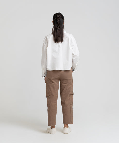 Women's Cropped Button Down Shirt