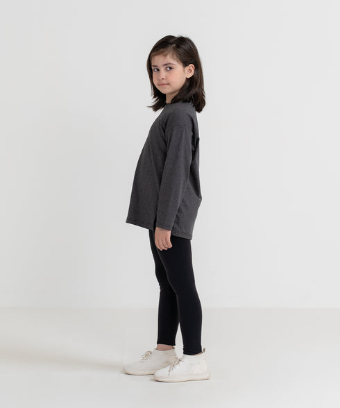 Girls' B-Fit Side Slit Melange Top