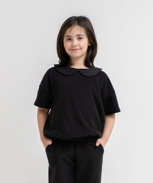 Girls' Towel Terry Cropped Sweatshirt