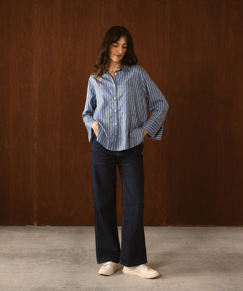 Women's Striped Wide Cuff Shirt