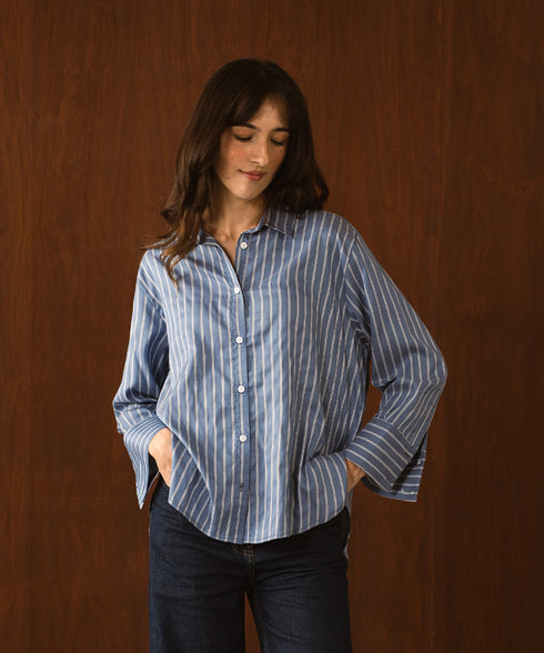 Women's Striped Wide Cuff Shirt