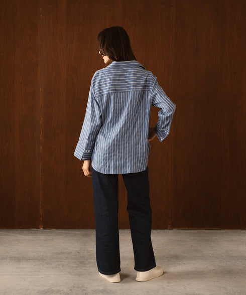 Women's Striped Wide Cuff Shirt