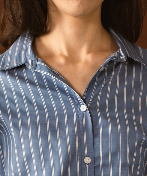 Women's Striped Wide Cuff Shirt