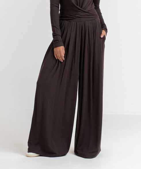 Women's Modal Pleated Flared Pants